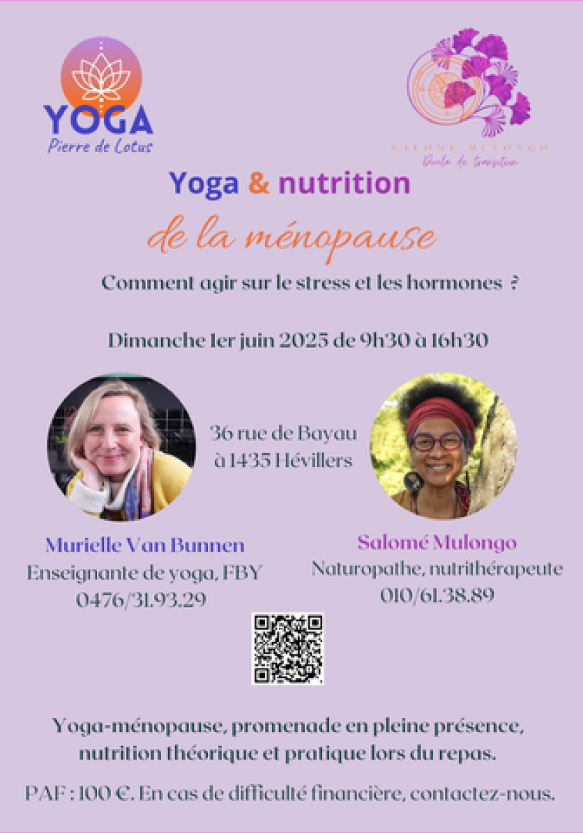 Événement "Yoga, Nutrition et Ménopause" du 1er juin 2025